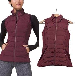 Lululemon Down For It All Puffer Quilted Down Vest Burgundy Red Maroon 4 | S
